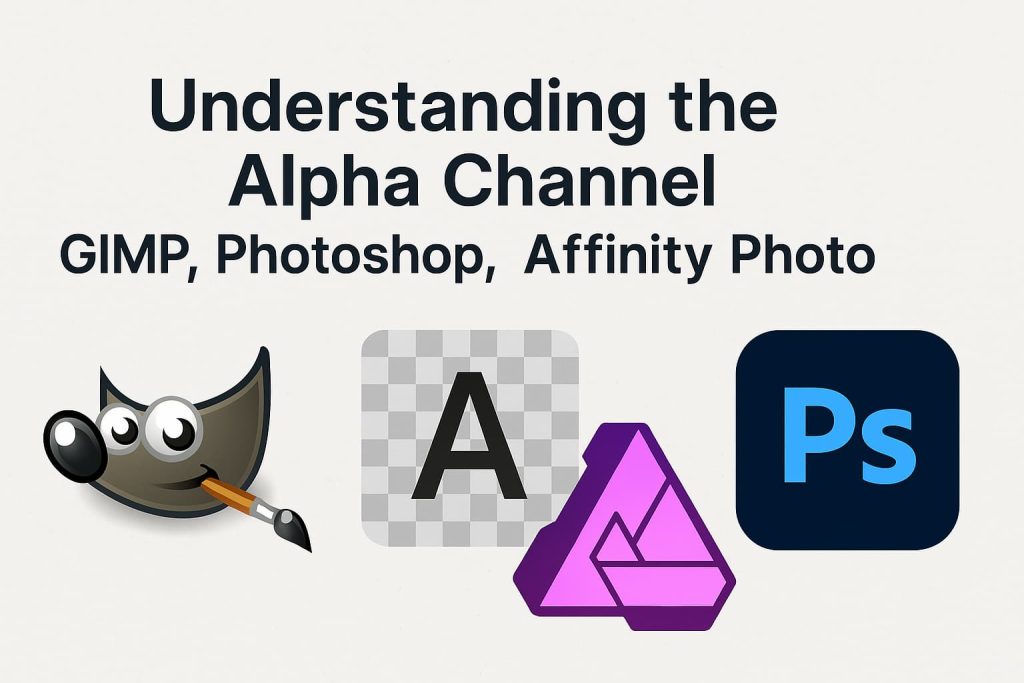Photoshop、GIMP、Affinity Photo でのアルファチャンネル適用例